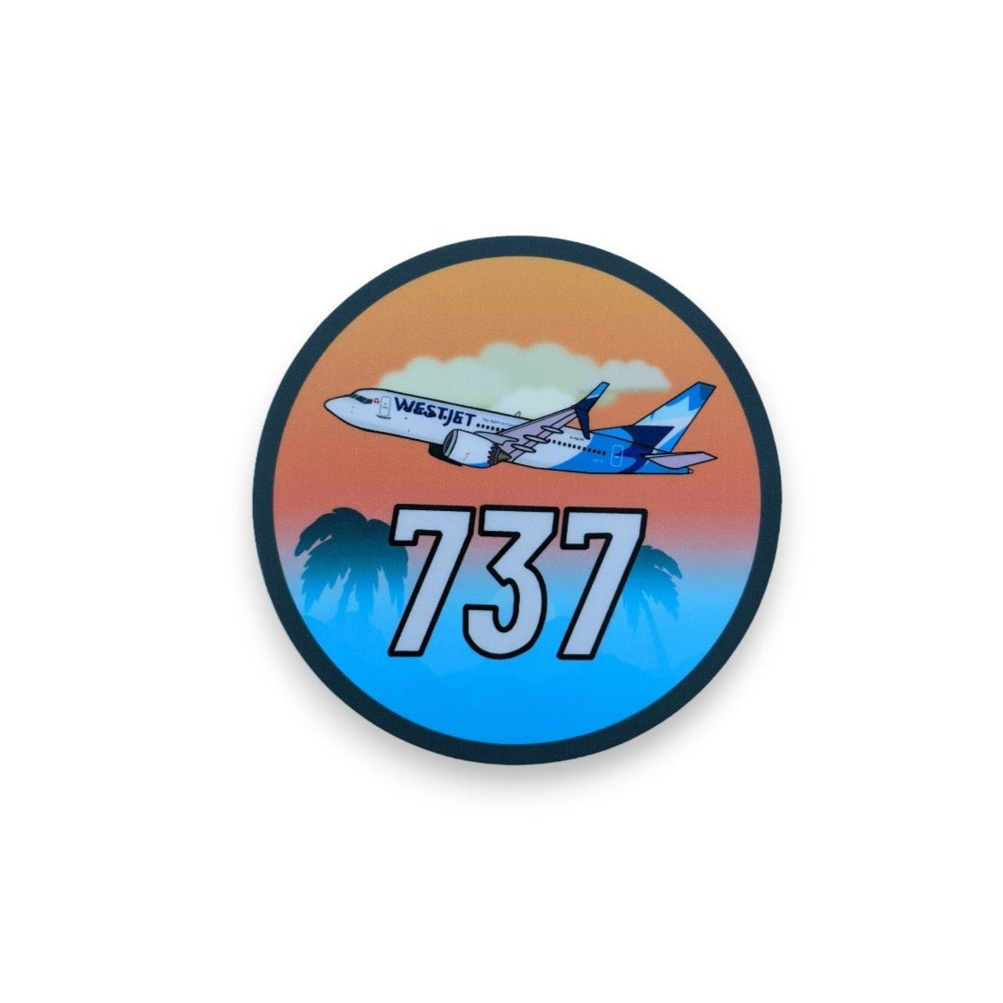 WestJet Boeing 737 MAX Stickers 3x3"