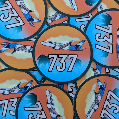 WestJet Boeing 737 MAX Stickers 3x3"