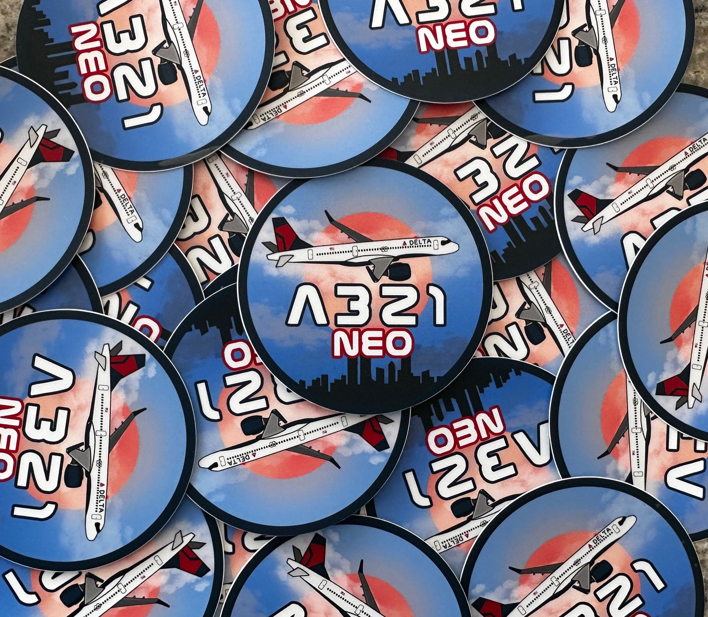 Delta a321neo Stickers 3x3